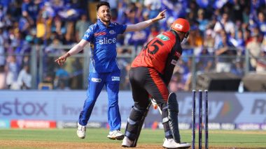 IPL 2023: Mumbai Indians Restrict Sunrisers Hyderabad to 200/5 Despite Mayank Agarwal, Vivrant Sharma's Century Partnership
