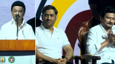 Tamil Nadu CM MK Stalin Says He Is 'Big Fan' of MS Dhoni, Says, 'Hope Our Adopted Son of Tamil Nadu Will Continue to Play for CSK' (Watch Video)