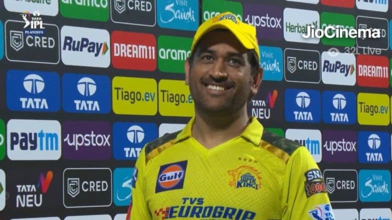 MS Dhoni Retirement: CSK Captain Drops Massive Hint on IPL Future After His Team Enters IPL 2023 Final With Win Over Gujarat Titans in Qualifier 1 (Watch Video)