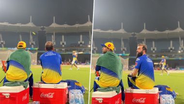 Mahi Maar Raha Hai! MS Dhoni's Batting During Practice Session Leaves Devon Conway and Moeen Ali in Awe Ahead of GT vs CSK IPL 2023 Qualifier 1 (Watch Video)