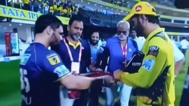 MS Dhoni Signs Autograph for Rinku Singh After CSK vs KKR IPL 2023 Match, Video Goes Viral!