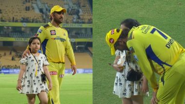 MS Dhoni Spends Time With Daughter Ziva After CSK vs DC IPL 2023 Match at Chepauk, Pics Go Viral!