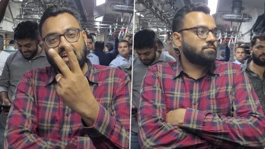 Man Allegedly Throws Gutkha Packet Inside Mumbai AC Local Train, Shows Victory Sign When Asked Not To Litter (Watch Video)