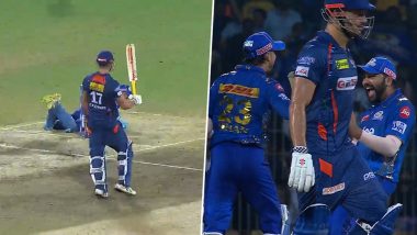 Marcus Stoinis Run Out Video: Watch Australian All-Rounder's Dismissal After Being Involved in Mix-Up With Deepak Hooda During LSG vs MI IPL 2023 Eliminator