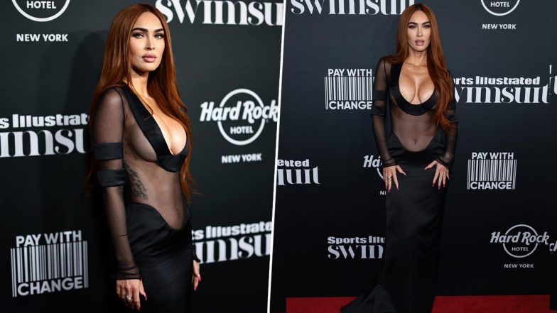 Megan Fox Shows Off Ample Cleavage in Sexy Black Dress at Launch of Sports Illustrated Swimsuit Issue (View Pics)