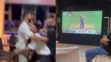 Mumbai Indians Players Celebrate After Gujarat Titans Knock Royal Challengers Bangalore Out of IPL 2023 Playoffs Race (Watch Video)