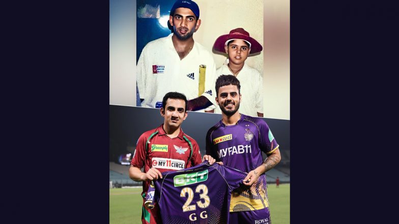 IPL 2023: Nitish Rana Gifts Kolkata Knight Riders Jersey to Gautam Gambhir After KKR vs LSG Match (See Pic)