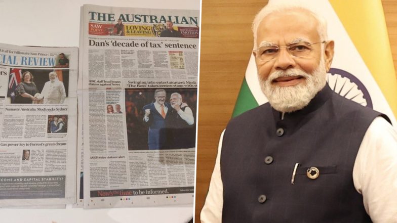 PM Modi on Front Pages of Australian Newspapers! View Photos of The Indian Prime Minister's Australia Visit Coverage