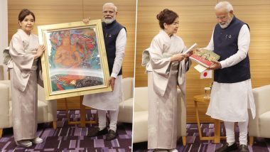 G7 Summit 2023: PM Narendra Modi Appreciates Japanese Artist Hiroko Takayama for Imbibing Spirit of India in Her Paintings (See Pics)