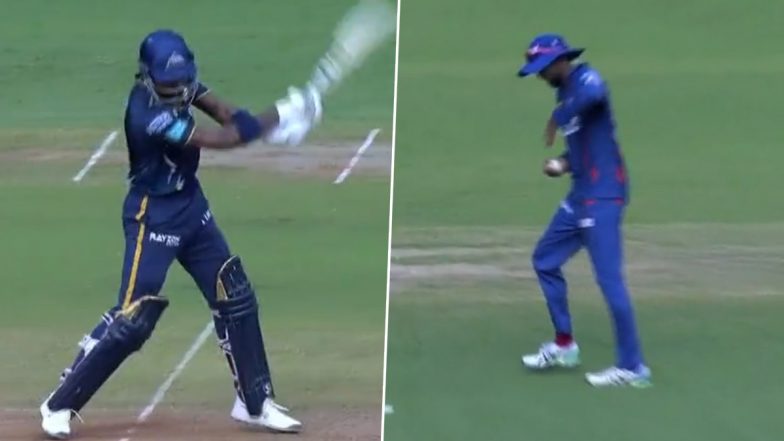 Krunal Pandya Takes Catch to Dismiss Brother Hardik Pandya in GT vs LSG IPL 2023 Match (Watch Video)