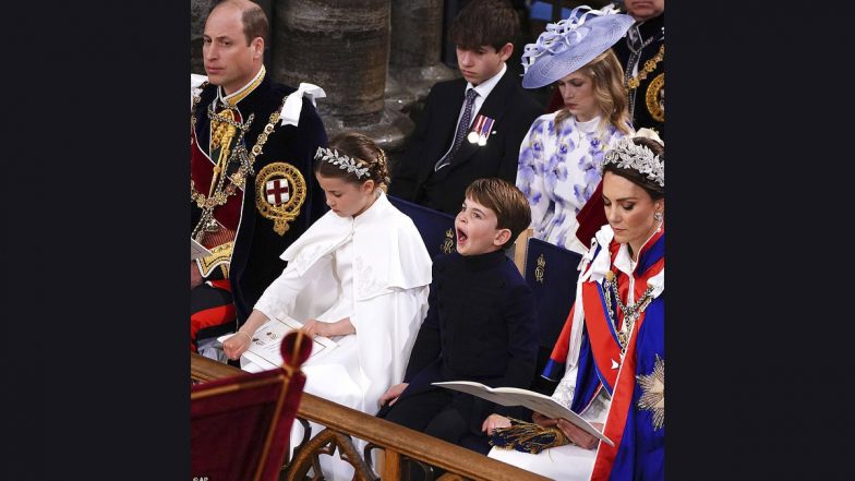 King Charles III Coronation: Video of Prince Louis Yawning Amid the Ceremony Goes Viral on Social Media – WATCH