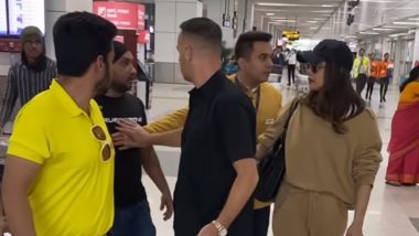 Priyanka Chopra Gets Miffed After Two Men Break Security to Take Selfies With Her at Delhi Airport (Watch Video)