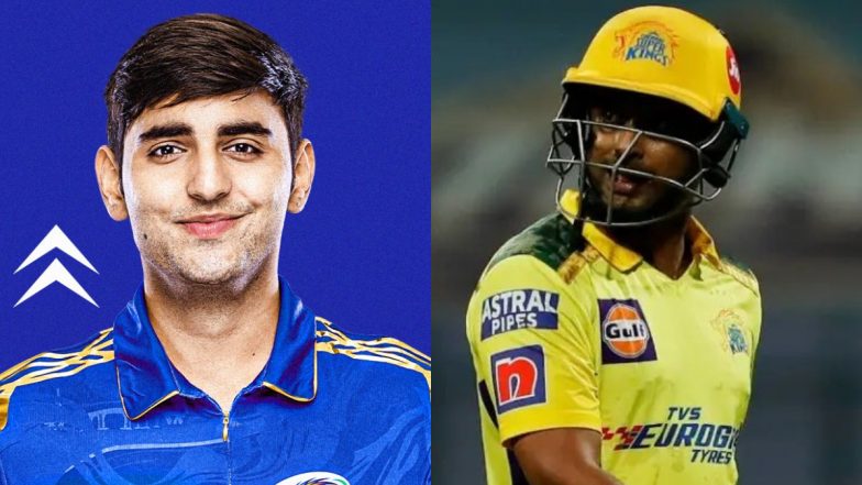 IPL 2023: Raghav Goyal Makes IPL Debut As Mumbai Indians' Impact Player; Ambati Rayudu Replaces Maheesh Theekshana for CSK