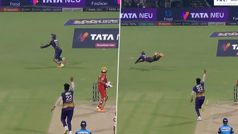 Rahmanullah Gurbaz Takes Catch in Two Attempts to Dismiss Prabhsimran Singh During KKR vs PBKS IPL 2023 Match (Watch Video)