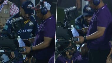 Great Gesture! Rashid Khan Checks On Cameraman After Ball Hits Him During RR vs GT IPL 2023 Match (Watch Video)