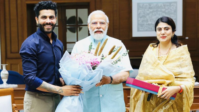 Ravindra Jadeja, Wife Rivaba Meet Prime Minister Narendra Modi; CSK All-Rounder Shares Picture