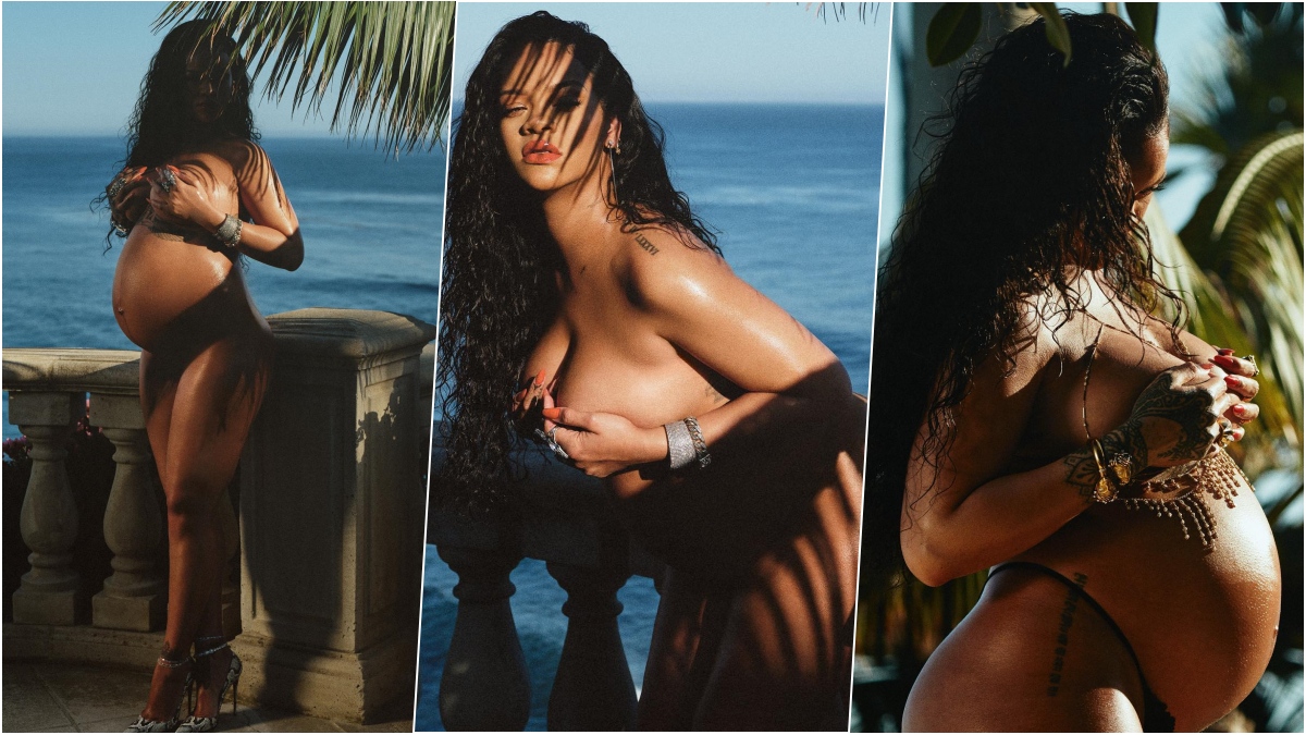 Fashion News Rub On Ya Titties Rihanna Poses Topless In A Throwback Maternity Shoot Check