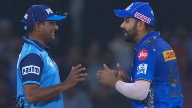 Rohit Sharma Argues With Umpire After Unsuccessful Review for Wide Ball Call During LSG vs MI IPL 2023 Match