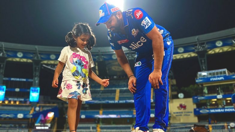 Rohit Sharma's Adorable On-Field Moment With Daughter Samaira at Wankhede Stadium After MI vs SRH IPL 2023 Match Goes Viral (See Pic)