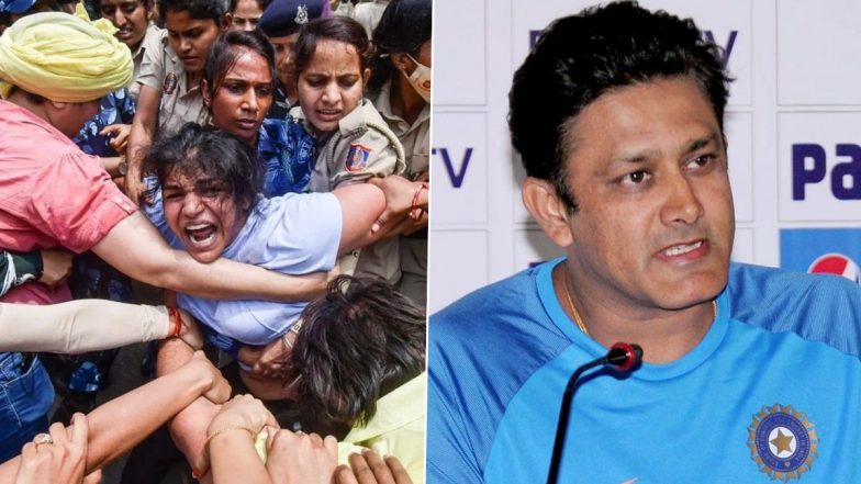 'Dismayed to Hear…Wrestlers Being Manhandled' Anil Kumble Shares Thoughts on Protesting Wrestlers Being Detained by Delhi Police