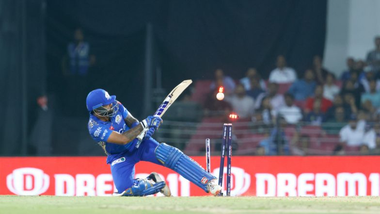 Suryakumar Yadav Dismissal Video: Watch Mumbai Indians' Batter Drag Ball Onto Stumps While Attempting Scoop Shot During LSG vs MI IPL 2023 Match