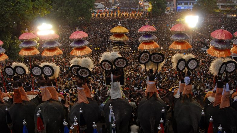 Thrissur Pooram 2023 Held In Full Grandeur In Kerala Lionel Messi Holding World Cup Featured