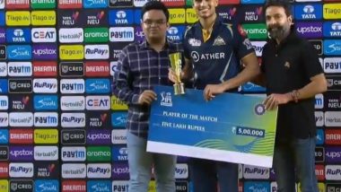 Shubman Gill Wins Man of the Match Award in GT vs MI IPL 2023 Qualifier 2 Match