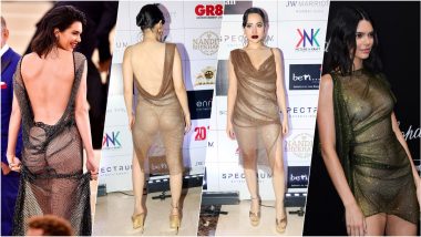 Urfi Javed's Nude Thong and Naked Dress on BETI Fundraiser Fashion Show Red Carpet Goes Viral As She Appears Way Too Inspired by Kendall Jenner's Bold Outfits (View Pics)