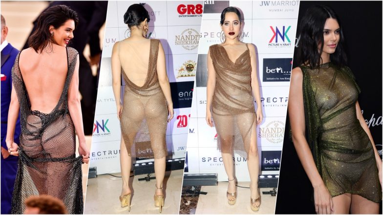 Urfi Javed's Nude Thong and Naked Dress on BETI Fundraiser Fashion Show Red Carpet Goes Viral As She Appears Way Too Inspired by Kendall Jenner's Bold Outfits (View Pics)