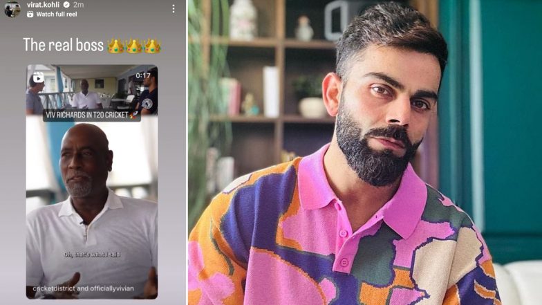 'The Real Boss' Virat Kohli Shows Admiration For Sir Vivian Richards By Sharing Old Interview of West Indies Legend As His Instagram Story