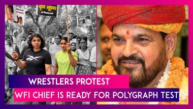 Wrestlers Protest: WFI President Brij Bhushan Singh Says He Is Ready For Polygraph Test If Vinesh Phogat & Bajrang Punia Also Take It