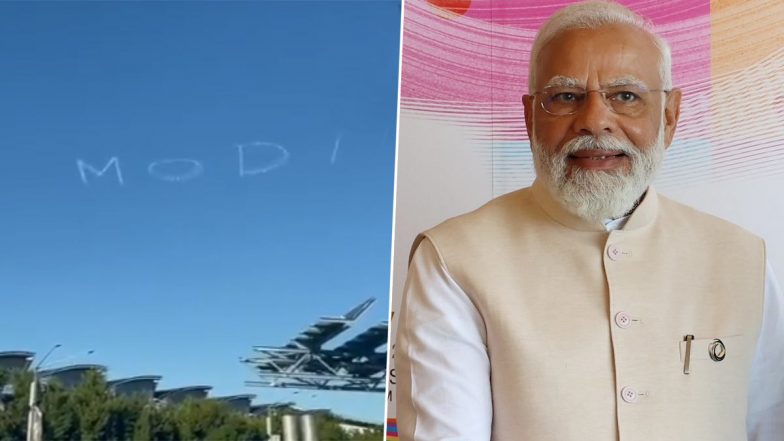 'Welcome Modi' in Australia Sky Video: Watch Recreational Aircraft Contrails Welcoming Indian Prime Minister in Sydney