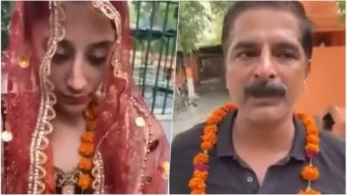 Woman Marries Father-in-Law at Temple After Her Husband's Death, Old 'Scripted' Video of Reporters Interrogating the Newlywed Couple Goes Viral – WATCH