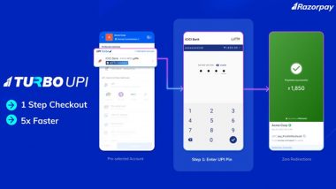 Razorpay Turbo UPI Launched in India: New 1-Step UPI Payment Solution To Be 5 Times Faster