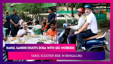 Rahul Gandhi Enjoys Dosa, Coffee With Gig Workers In Bengaluru; Takes Scooter Ride With Delivery Man