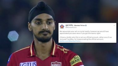 IPL 2023: Mumbai Police Issues Clarification on Tweet From Fake Handle That Mocked Punjab Kings Pacer Arshdeep Singh