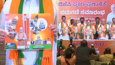 BJP Manifesto for Karnataka Assembly Elections 2023: JP Nadda Unveils Party's Vision Document, Implementation of Uniform Civil Code, 3 Free Gas Cylinders for BPL Families Among Poll Promises (Watch Video)