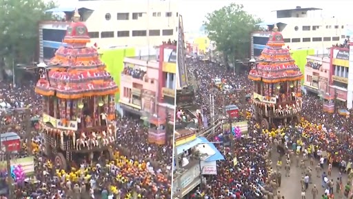 Chithirai 2023: Sea of Devotees Throng Arulmigu Meenakshi Sundaraswarar Temple in Madurai on 11th Day of Tamil Hindu Festival (Watch Video) | ???????? LatestLY