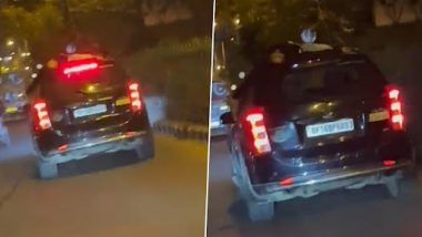 Delhi Hit-and-Run Case: Victim Was Seen Lying on Roof As Car Drove for 3 km on Kasturba Gandhi Marg (Watch Video)