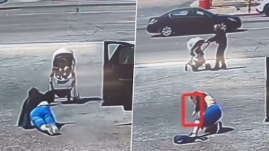 Wind Nearly Swept The Baby in Stroller Away Towards Incoming Traffic, But This 'Hero' Saves The Day! Watch Viral Video