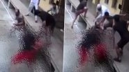Tillu Tajpuriya Murder in Tihar Jail: CCTV Footage Shows Gangster Being Brutally Stabbed by Killers (Watch Video)