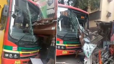Mumbai Bus Accident Video: BEST Bus Rams Into Shop in Andheri; Driver Booked