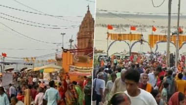 Ganga Dussehra 2023: Devotees Take Holy Dip in River Ganga on Auspicious Occasion in Varanasi, Uttar Pradesh (Watch Video)