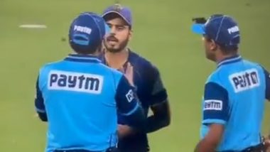 Nitish Rana Fined Rs 24 Lakh for Maintaining Slow-over Rate, Watch KKR Captain Involve in Heated Argument With Umpire During IPL 2023 Match Against CSK