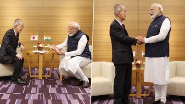 G7 Summit 2023: PM Narendra Modi Meets Padma Awardee Japanese Professor Tomio Mizokami, a Hindi & Punjabi Linguist (See Pics)