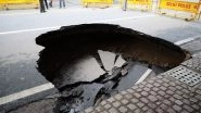 Delhi: Portion of Road Caved in Near Metro Construction During Excavation in Maidan Garhi