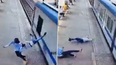 Mumbai Local Train Accident Video: Youth Gets Hit By Speeding Train While Washing Tiffin on Malad Railway Station, Dies