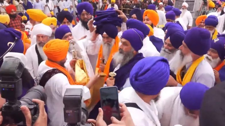 New Jathedar of Sri Akal Takht Video: Giani Raghbir Singh Takes Charge of the Highest Temporal Seat of Sikhs