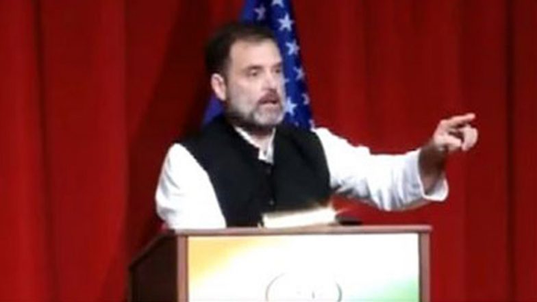 Rahul Gandhi in US: Key Architects of Modern India Were NRIs, BJP, RSS Ideology Is of Nathuram Godse, Says Congress Leader (Watch Video)