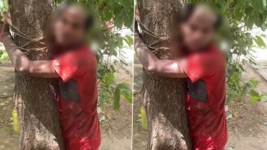 Uttar Pradesh Shocker: Man Tied to Tree, Head Tonsured, and Thrashed by Mob in Bulandshahr, Two Arrested After Video Goes Viral